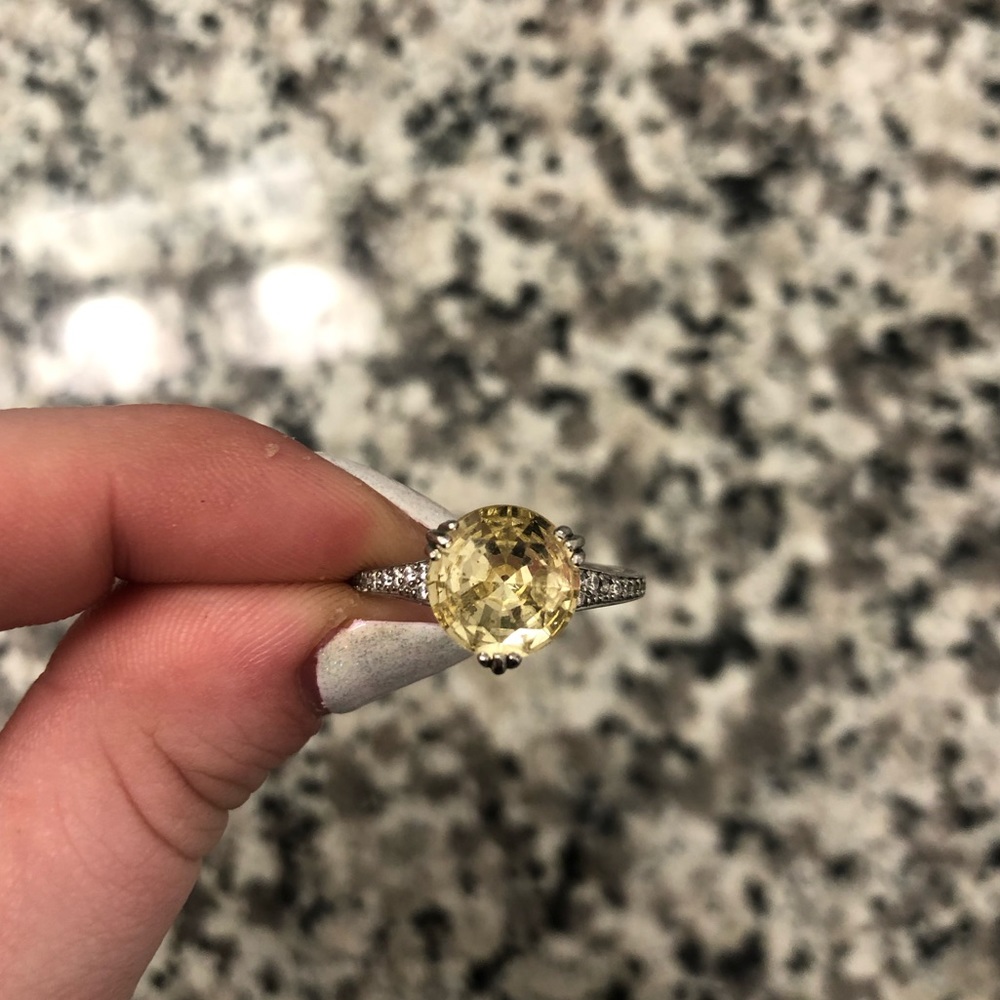 NWT Sterling Silver Fragrant Jewels Yellow Gem Ring